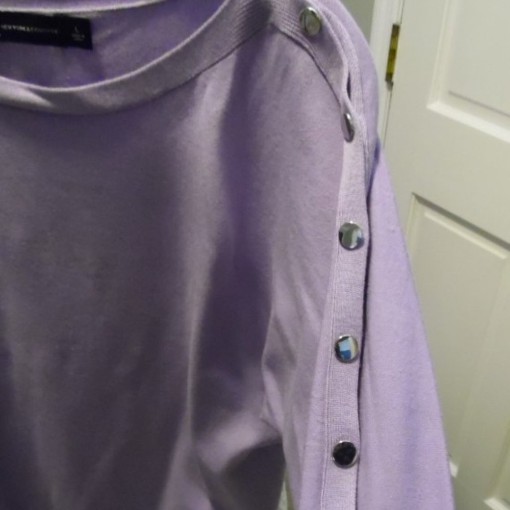 Lilac 3/4 Sweater w/silver embellishments